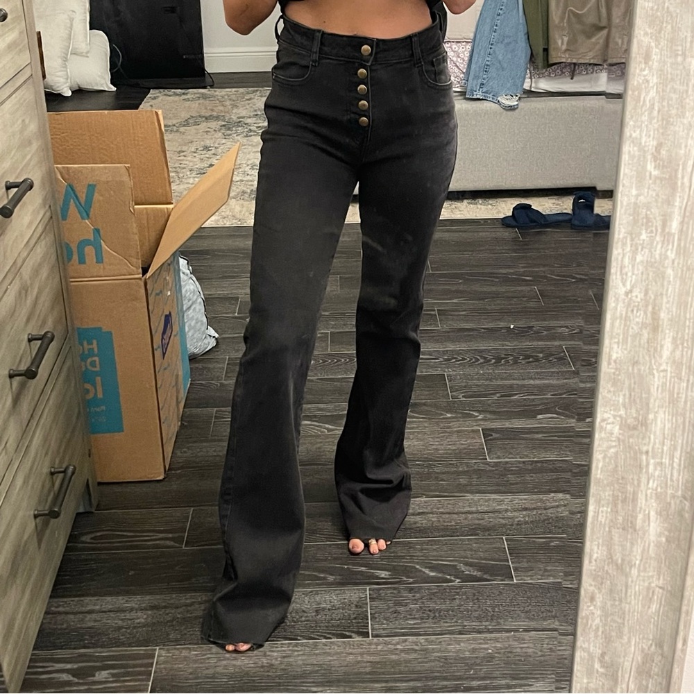 Zara high rise flare jeans